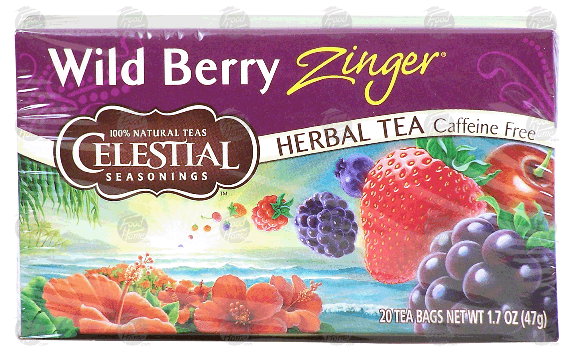 Celestial Seasonings Zinger wild berry flavored caffeine free herbal tea, 20-bags Full-Size Picture